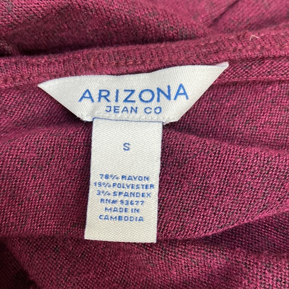 Women’s Arizona Jean Co burgundy/wine colored soft v-neck faux wrap dress. Sz S - Picture 5 of 7